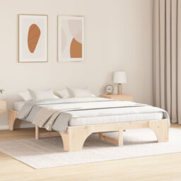 Floor Bed Frame Solid Pine Wood