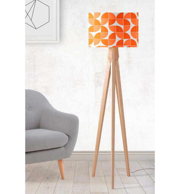 Geometric 30cm Linen Drum Lamp Shade