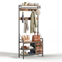 Coat Rack with Shoe Storage Bench for Entryway, Hallway, Bedroom