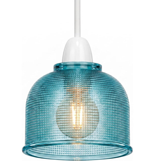 Modern Textured Glass Lamp Shade, 14cm Pendant Light Shade Replacement for Ceiling Pendant Fixtures