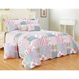 Vergas Polyester Patchwork Bedspread with Pillowcases Included