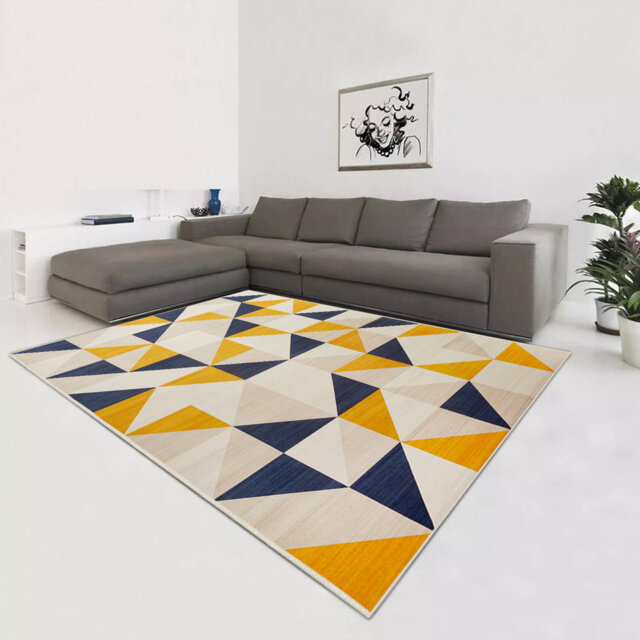 Traditional Oriental Printed Area Rug & Runner, Non-Slip Stain Resistant Living Room Carpet