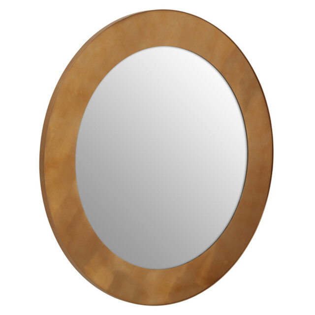 Isaas Oval Metal Framed Wall Mounted Accent Mirror in Gold