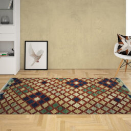 Riddell Afghan Handmade Kilim Wool Brown/Grey/Red Rug