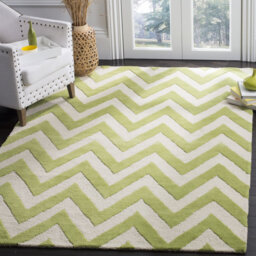 Nero Handmade Tufted Wool Green/Ivory Rug