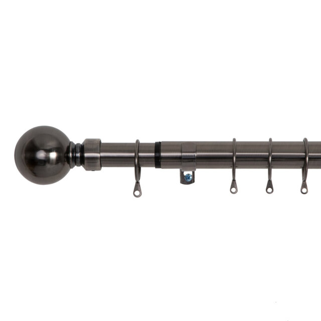 Wall Mounted Adjustable Sustainable Single Curtain Rod Set with Finial