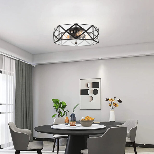Aneyda 4 - Light 43cm Unique/Statement Geometric Flush Mount Light