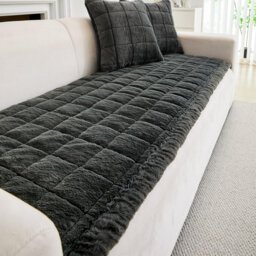Thick Sofa Cover New Soft Faux Mink Velvet Plush Universal Sofa Covers 2 3 4 Seater Dark Grey, 70 x 150cm