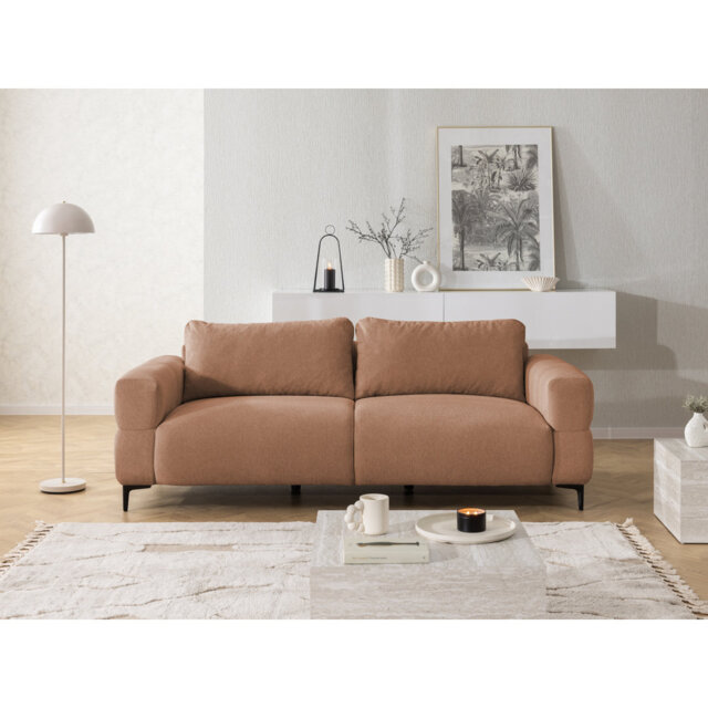3-seater Sofa Cardea With optic In Soft Textured Fabric And High Seating Comfort