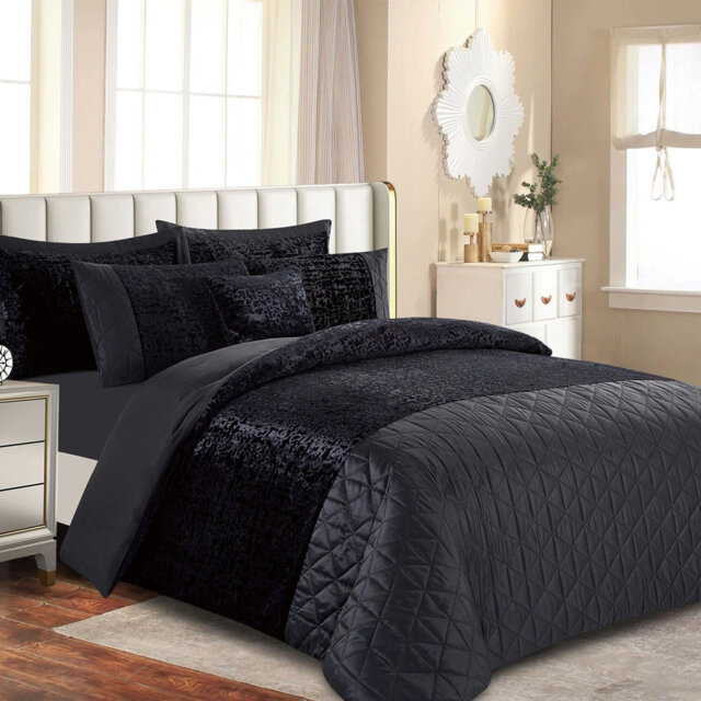 Polyester Geometric Duvet Cover with Pillowcases