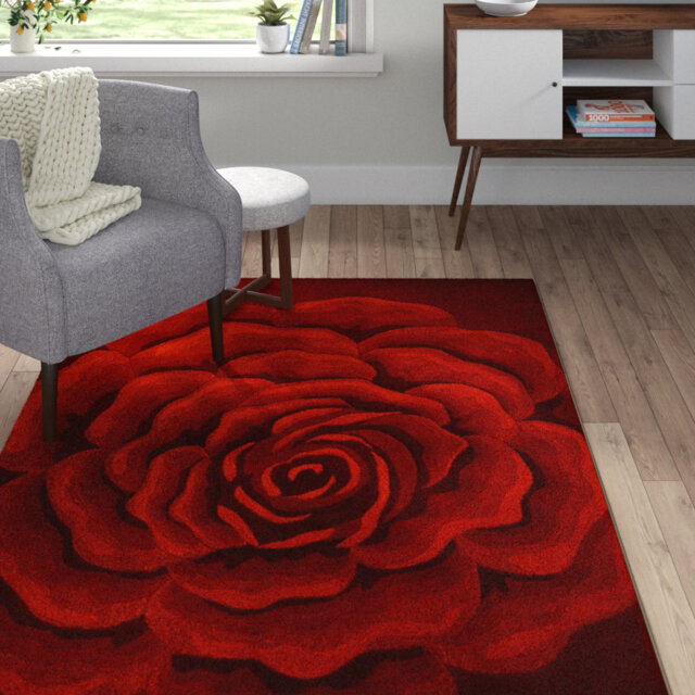 Sevilla Hand Tufted Wool Red Rug