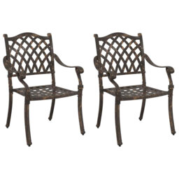 Garden Chair 2 Pcs Green 55 X 56.5 X 91Cm Aluminium