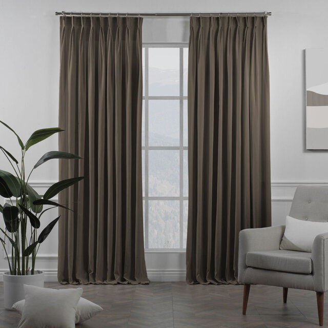 Pinch Pleated Room Darkening Extra Long & Extra Wide Decorative Curtain - Single Panel