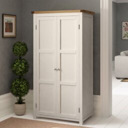 2 Door Solid + Manufactured Wood Wardrobe