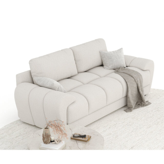 Three-seater round arm Sofa