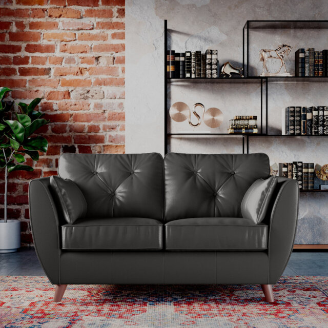 Marylin 2 Seater Leather Tufted Sofa