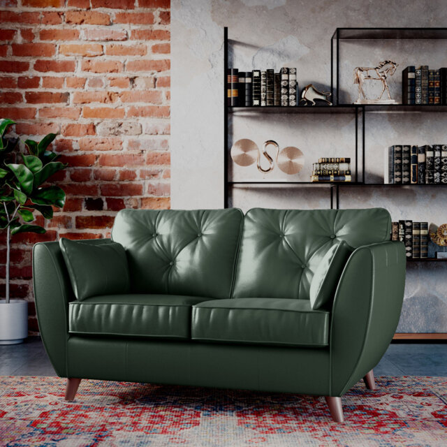 Marylin 2 Seater Leather Tufted Sofa