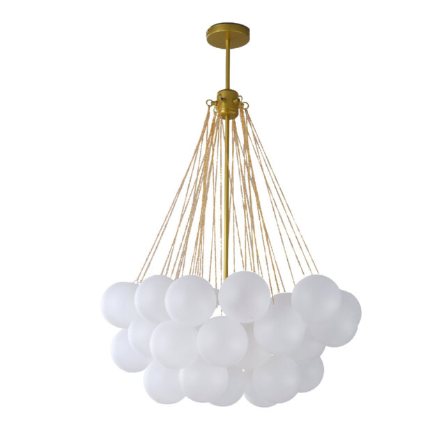 Roert 3 - Modern Glass & Gold Chandelier – Elegant Cloud-Shaped Flush Mount Ceiling Light with E27 Bulbs for Dining Room, Bedroom, and Living Room