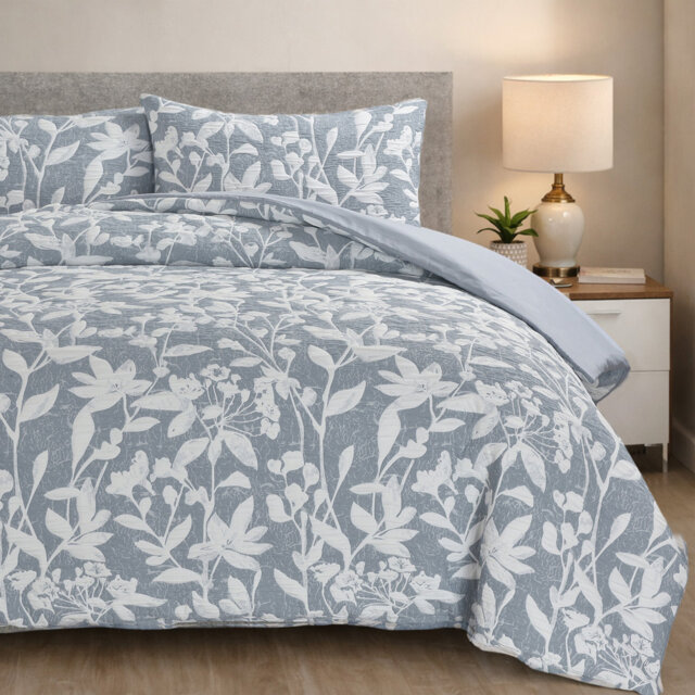 Luxury 3D Jacquard Stunning Leaf Pattern Duvet Set - Ashbury