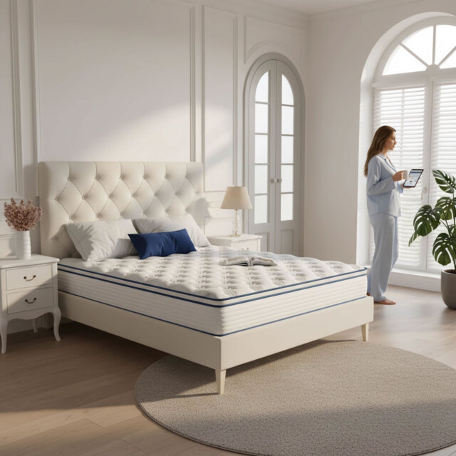 Hybrid Super King Mattress 10 Inch Pocket Sprung with Memory Foam, Medium Firm, Motion Isolation 6FT (180x200cm)