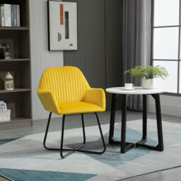 HOMCOM Modern Accent Chair Velvet-Touch Fabric Armchair Green
