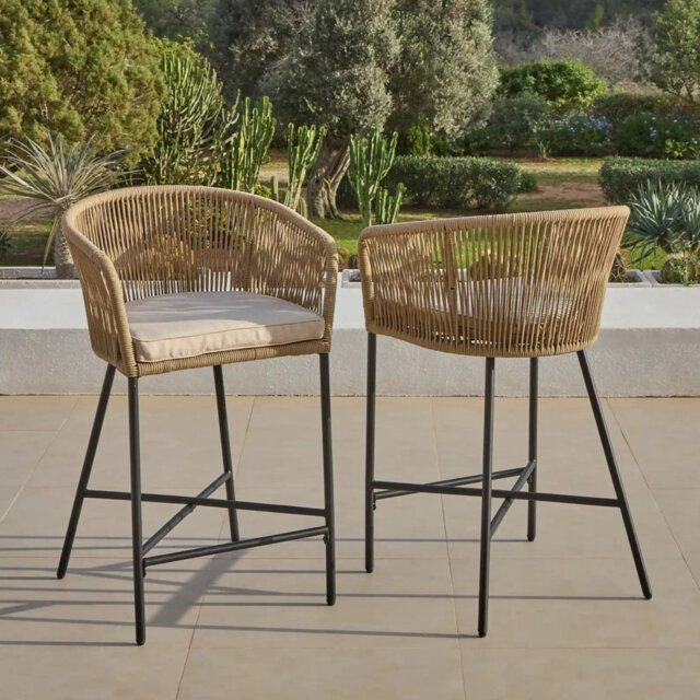 Fabiano Metal Outdoor 69.5cm Bar Stool with Cushion