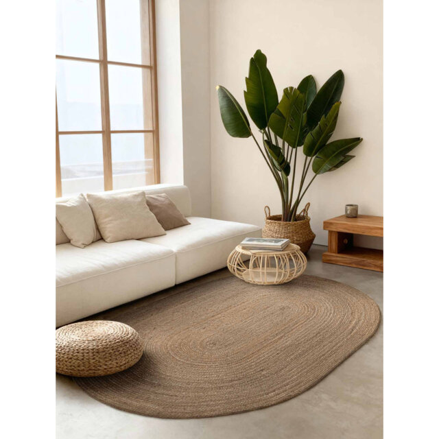 Hanse Home Rangpur - Jute Rug, Natural Rug for Living room, Bedroom, Diningroom