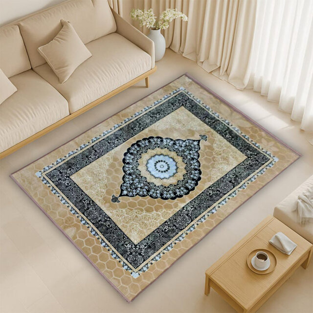 Serenity Large Area Rug With Non-Slip PVC Backing Oriental Style 200x300cm Carpet For Living Room, Bedroom, Lounge, Or Dining Room