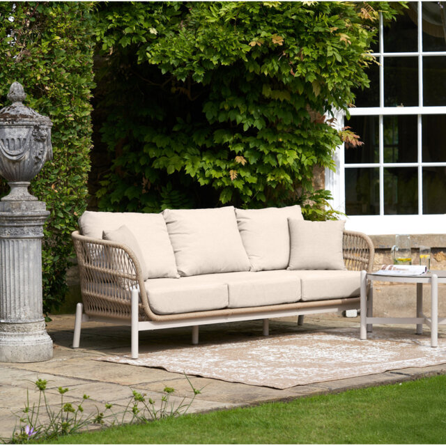 Aris 208cm Wide Outdoor Straight Patio Sofa with Cushions