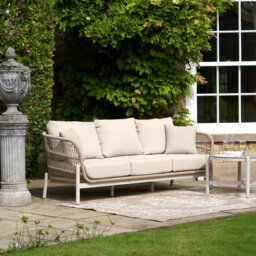 Aris 208cm Wide Straight Patio Sofa with Cushions