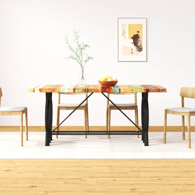 Isiah Solid Wood Top Metal Base Dining Table