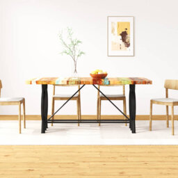 Isiah Solid Wood Top Metal Base Dining Table