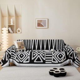 Boho Sofa Cover for 2 3 4 Seater, Chenille AB Sided Slipcover for Corner Sofa