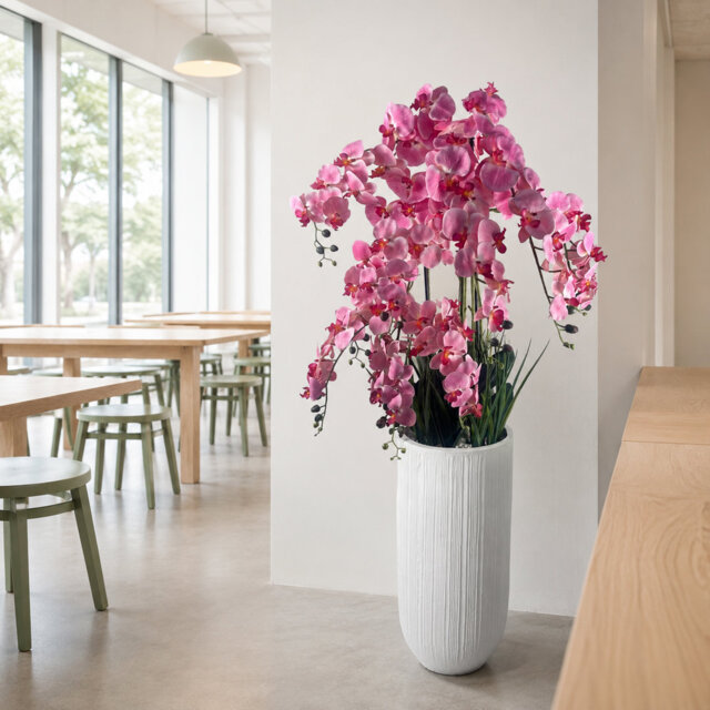 XL Commercial Artificial Plant Displays 150cm Faux Orchid Plant in Pot Liner