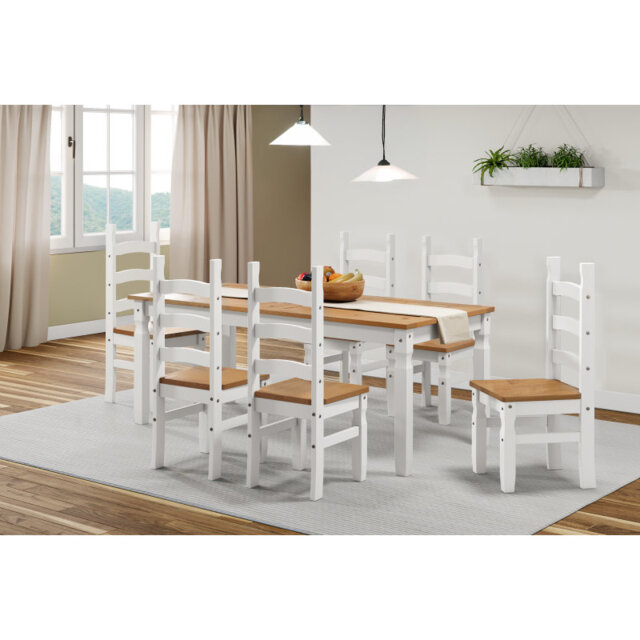 6 - Person Pine Solid Wood Dining Set