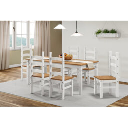 6 - Person Pine Solid Wood Dining Set