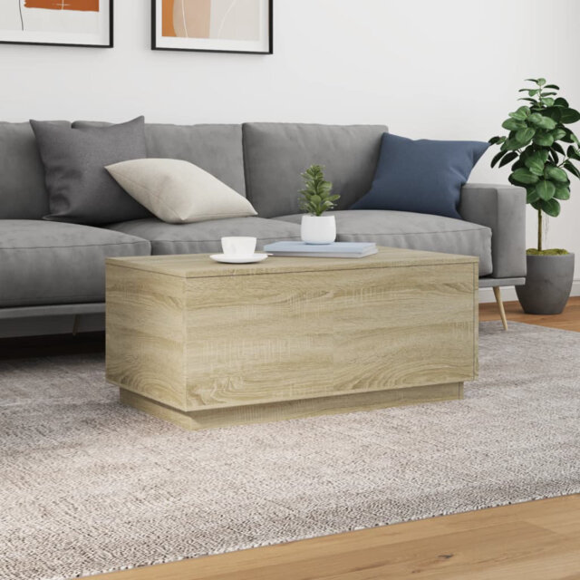 Metro Lane Coffee Table With LED Lights 90X50x40 Cm