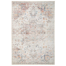 Machine Washable Beige Traditional Persian Style Distressed Living Room Area Rug