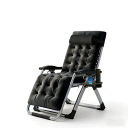 Folding Zero Gravity Reclining Chair with Padded Cushion & Headrest, Portable Steel Frame Lounge Chair for Garden, Balcony, Patio & Camping, 199.6kg C