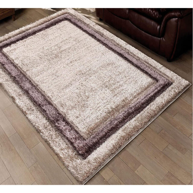 Alverne Soft Shaggy Brown/Pink Indoor/Outdoor Rug