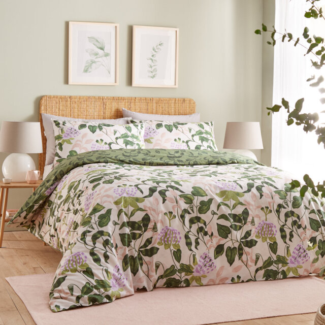 Passiflora Cotton Blend Floral Duvet Cover Set with Pillowcases Included