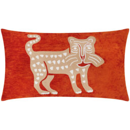 Clauda Abstract Orange Rectangular Cushion Cover