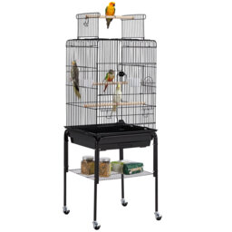 136cm Iron Play Top Floor Bird Cage with Wheels