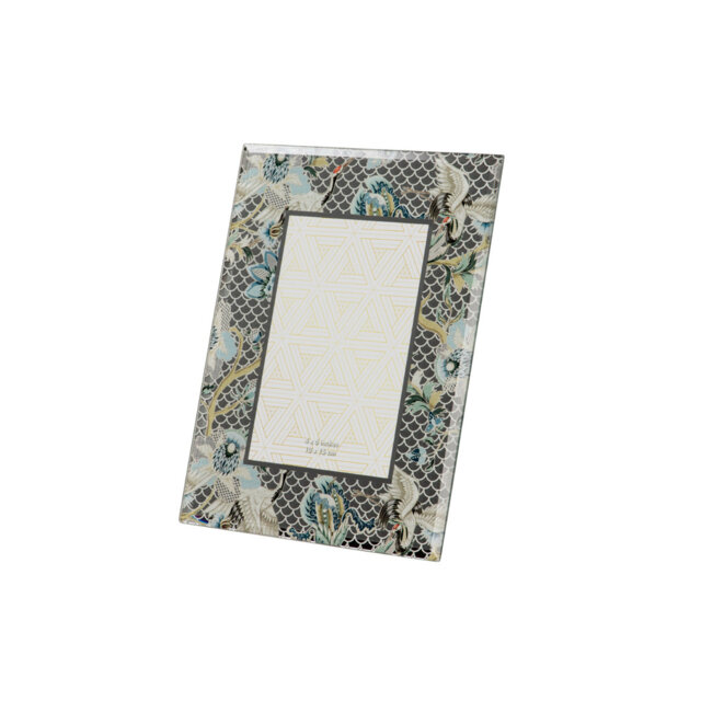 Tadeo Mirrored Glass Single Picture Frame in Green/Blue/Beige