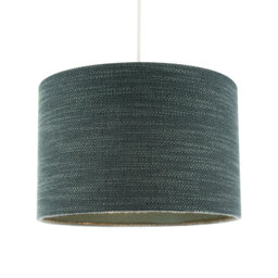 20cm H Linen Drum Lamp Shade ( No Direct Attachment Method ) in Green