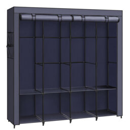 Clothes Wardrobe, Portable Closet, Garment Organiser Rack With 4 Hanging Rails, Shelves, 4 Side Pockets, 170 X 45 X 167 Cm, Large Capacity For Bedroom