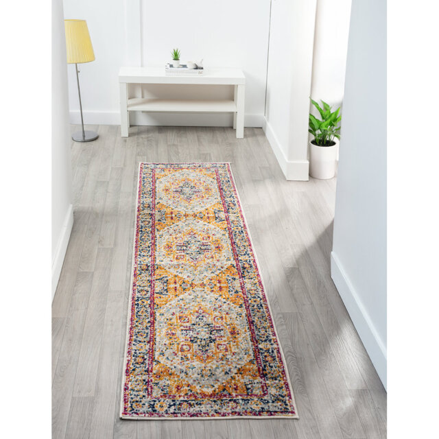 Athena Modern Living Room Area Rug – Cut Pile Weaving - Jute Backing- Floral - Traditional Design Low Pile Rug, Multi Coloured,