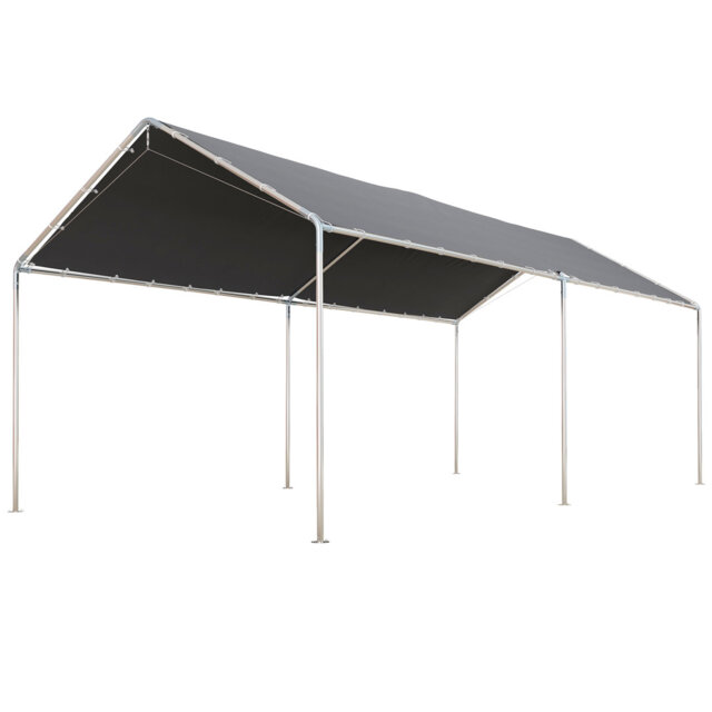 3 X 4m Khaki Aluminium Pergola, Retractable Pu-coated Roof Garden Shelter With Drainage Holes And Fixing Accessories