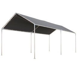 3 X 4m Khaki Aluminium Pergola, Retractable Pu-coated Roof Garden Shelter With Drainage Holes And Fixing Accessories