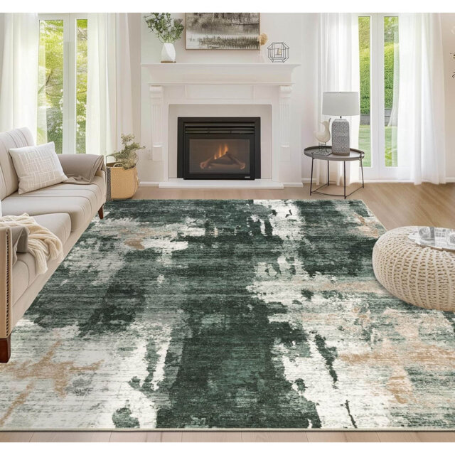 Modern Abstract Area Rug 160X230cm Washable Non-Slip Soft Carpet